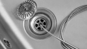 drain snake in kitchen sink