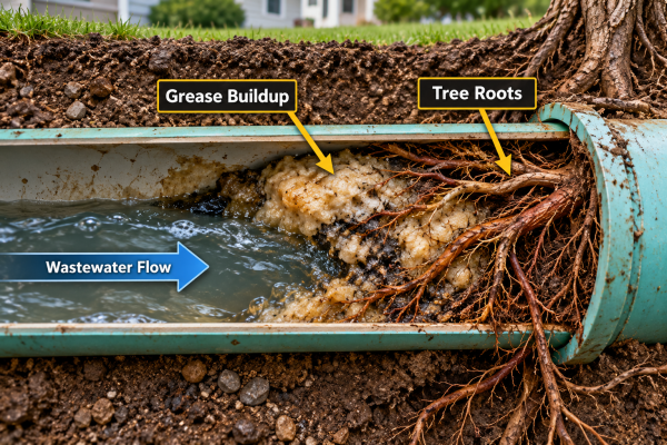 sewer pipe blockage
